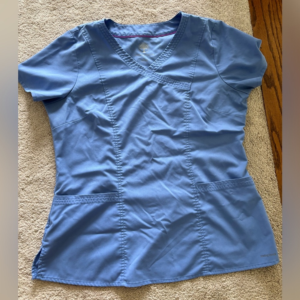 Healing Hands blue size large scrub top